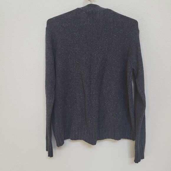 Dockers Mens Cardigan Sweater Large Gray V Neck Button Front Cable Knit Detail - Picture 2 of 12